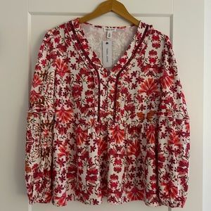 NWT Tribal Jeans Size Small Artisan Bloom Blouse top floral boho